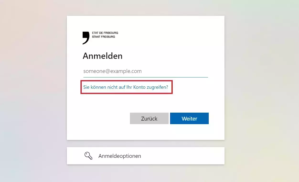 Microsoft - Passwort zurücksetzen 1