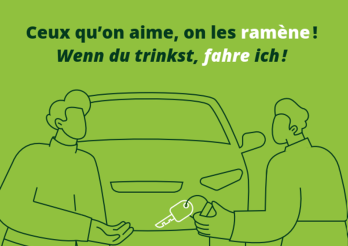 Verkehrspräventionskampagne: "Wenn du trinkst, fahre ich"